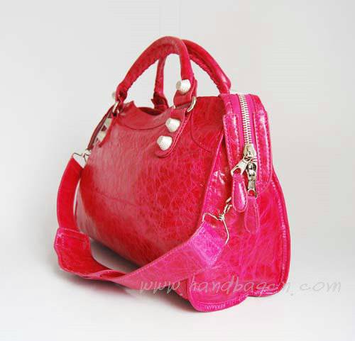 Balenciaga 084332A Red Lambskin Giant City Bag Medium Size