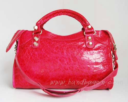 Balenciaga 084332A Red Lambskin Giant City Bag Medium Size