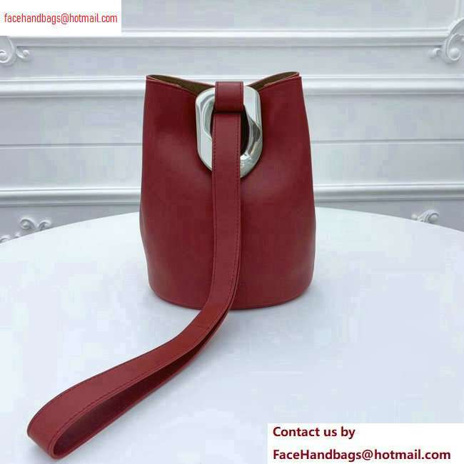 Bottega Veneta Drop Petite Bucket Bag Red 2020