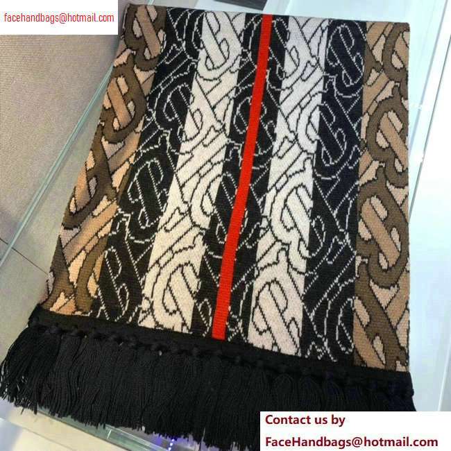 Burberry Monogram Print Logo Scarf 30x155cm 2020