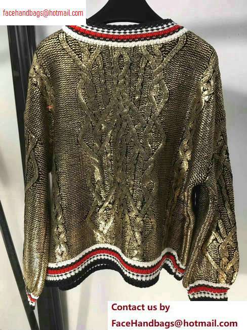 Chanel Metallic Crewneck Sweater Bronze 2020