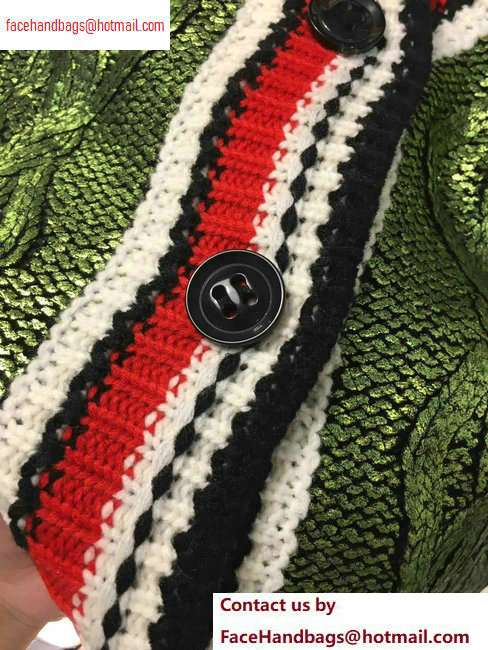 Chanel Metallic Sweater Cardigan Green 2020