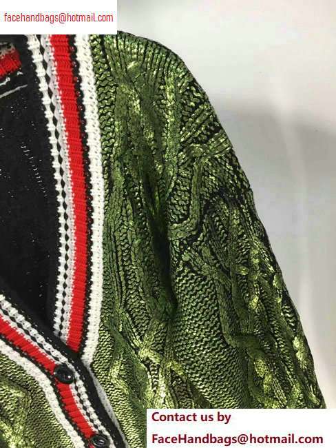 Chanel Metallic Sweater Cardigan Green 2020