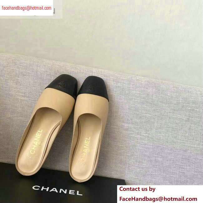 Chanel Mules Slipper Sandals Apricot/Black 2020