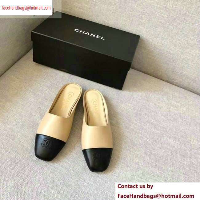 Chanel Mules Slipper Sandals Apricot/Black 2020