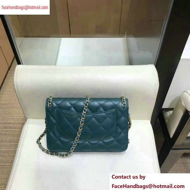 Chanel Pleated Lambskin Wallet on Chain WOC Bag AP0388 Green 2020