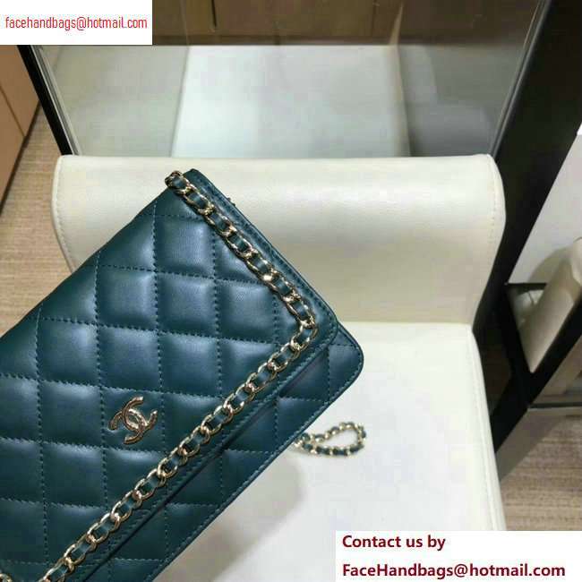 Chanel Pleated Lambskin Wallet on Chain WOC Bag AP0388 Green 2020 - Click Image to Close