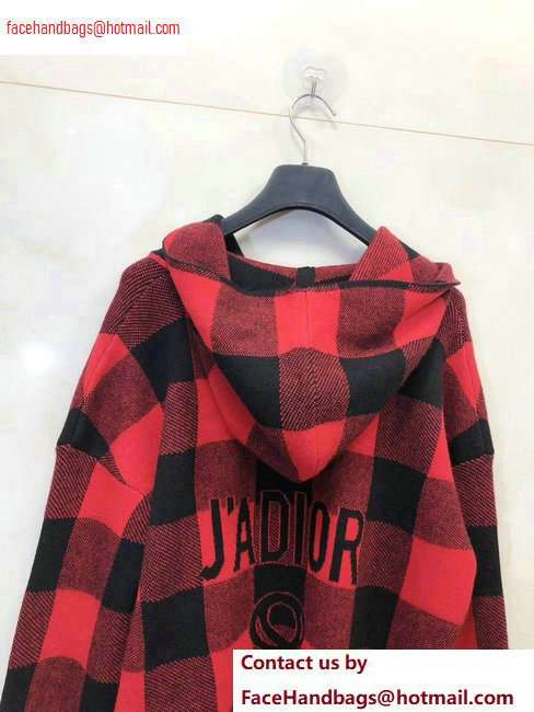 Dior Check J'adior Hoodie Sweater Black/Red 2020