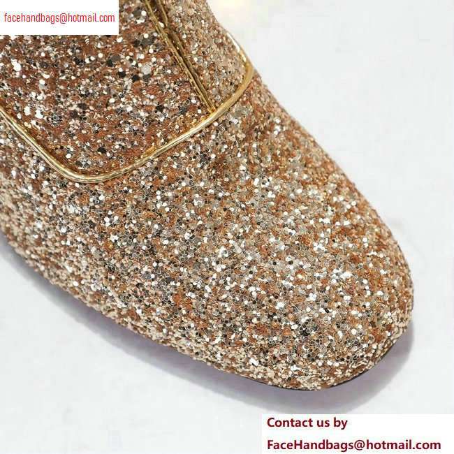 Dior Heel 6.5cm D-Circus Low Boots in Glitter Gold 2020