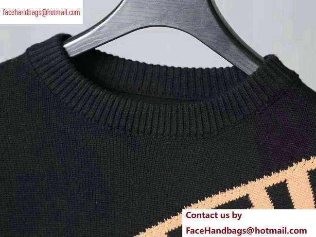 Fendi FF Logo Diagnal Sweater Black 2020