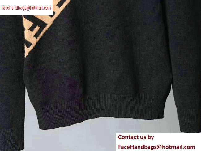 Fendi FF Logo Diagnal Sweater Black 2020