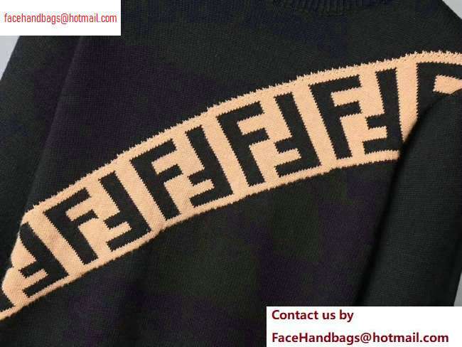 Fendi FF Logo Diagnal Sweater Black 2020