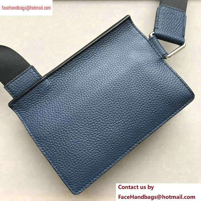 Fendi Roma Leather Messenger Bag Blue 2020