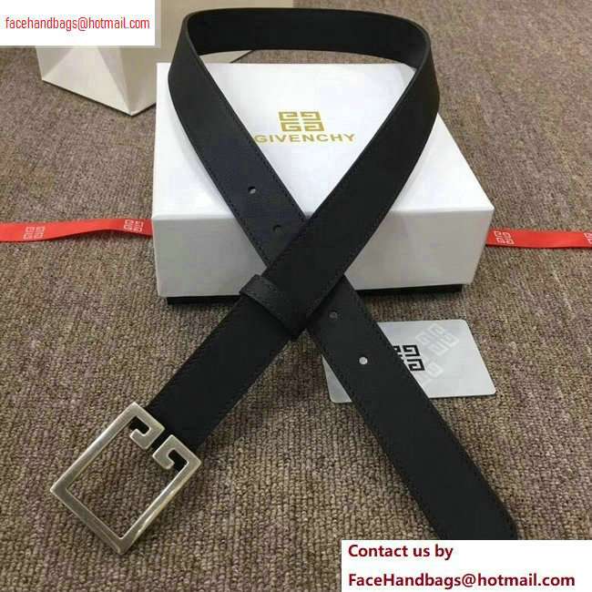 Givenchy Width 3cm Leather Belt Black with Double G Buckle