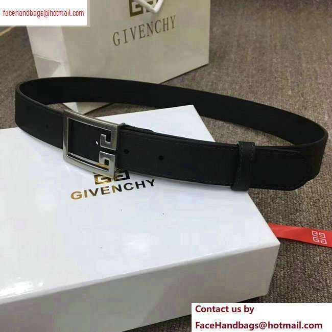 Givenchy Width 3cm Leather Belt Black with Double G Buckle