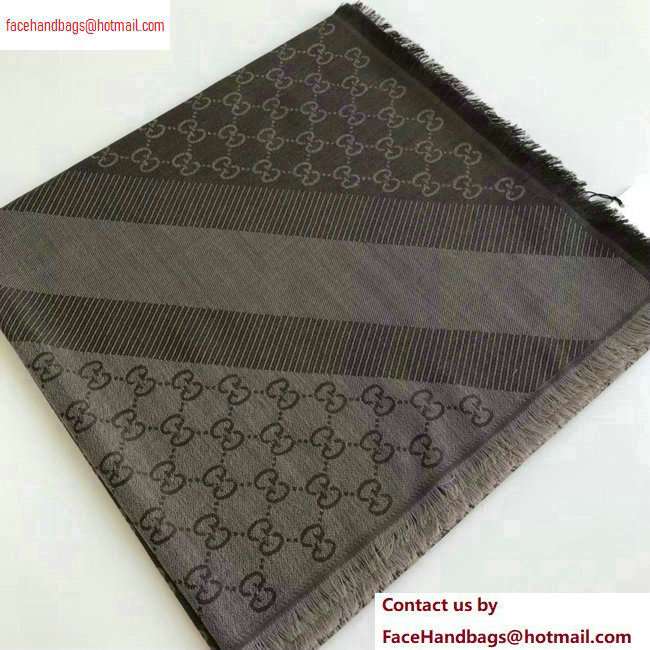 Gucci GG and Stripe Scarf 140x140cm Coffee 2020