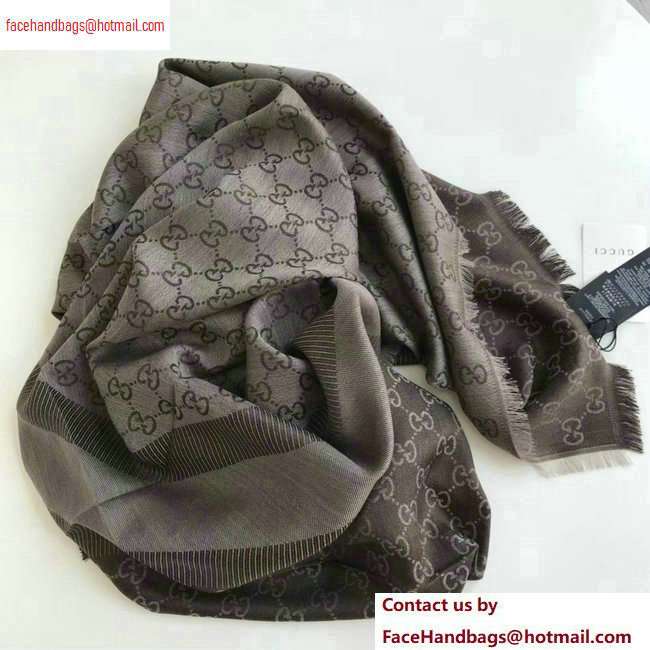 Gucci GG and Stripe Scarf 140x140cm Coffee 2020