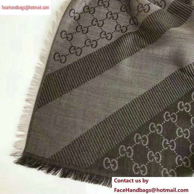 Gucci GG and Stripe Scarf 140x140cm Coffee 2020