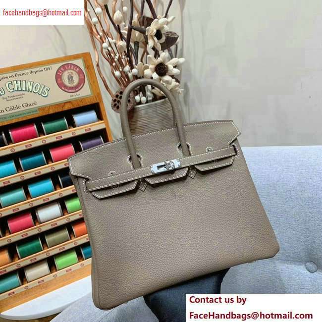 Hermes Birkin 25cm Bag in Original Togo Leather Elephant Gray