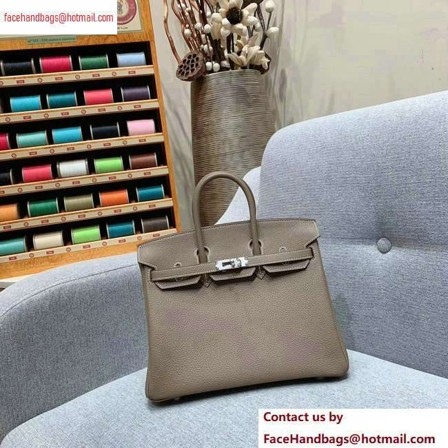 Hermes Birkin 25cm Bag in Original Togo Leather Elephant Gray