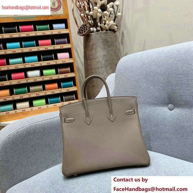 Hermes Birkin 25cm Bag in Original Togo Leather Elephant Gray