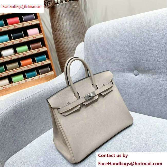 Hermes Birkin 25cm Bag in Original Togo Leather Pale Gray