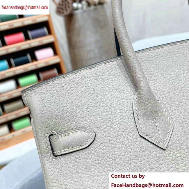 Hermes Birkin 25cm Bag in Original Togo Leather Pale Gray