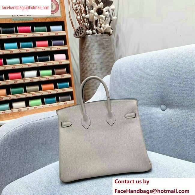 Hermes Birkin 25cm Bag in Original Togo Leather Pale Gray