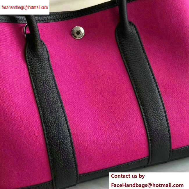 Hermes Canvas Garden Party 30/36 Bag Fuchsia