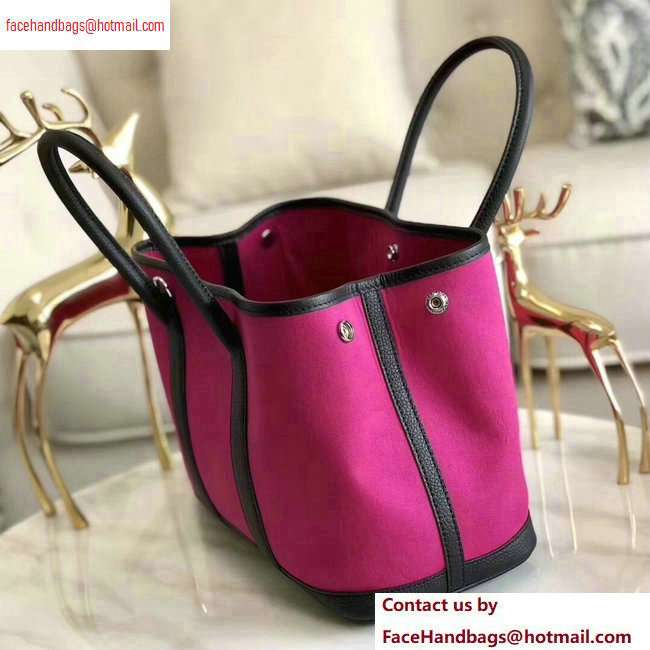 Hermes Canvas Garden Party 30/36 Bag Fuchsia