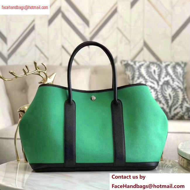 Hermes Canvas Garden Party 30/36 Bag Green