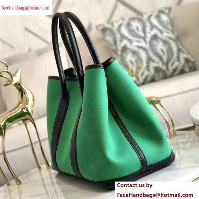 Hermes Canvas Garden Party 30/36 Bag Green