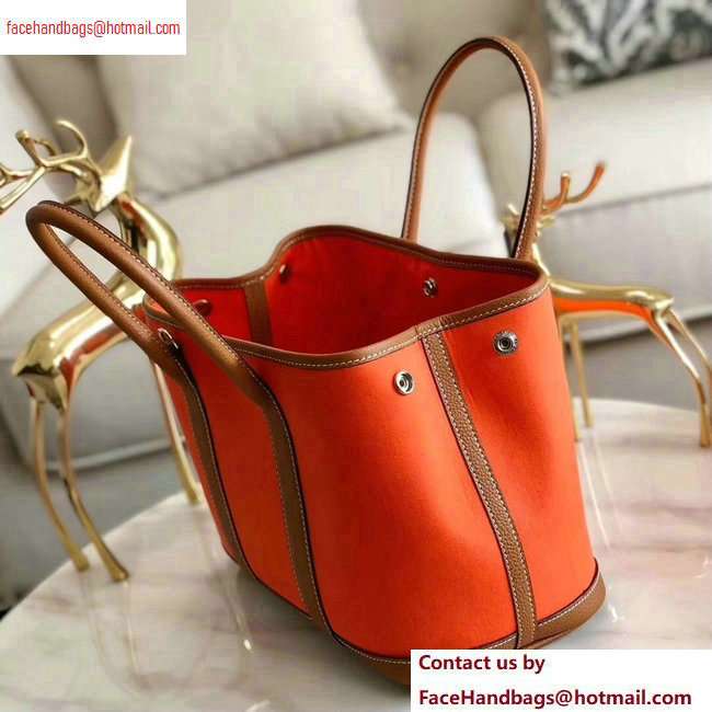 Hermes Canvas Garden Party 30/36 Bag Orange