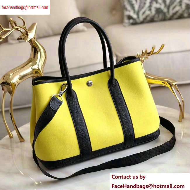 Hermes Canvas Garden Party 30/36 Bag Yellow