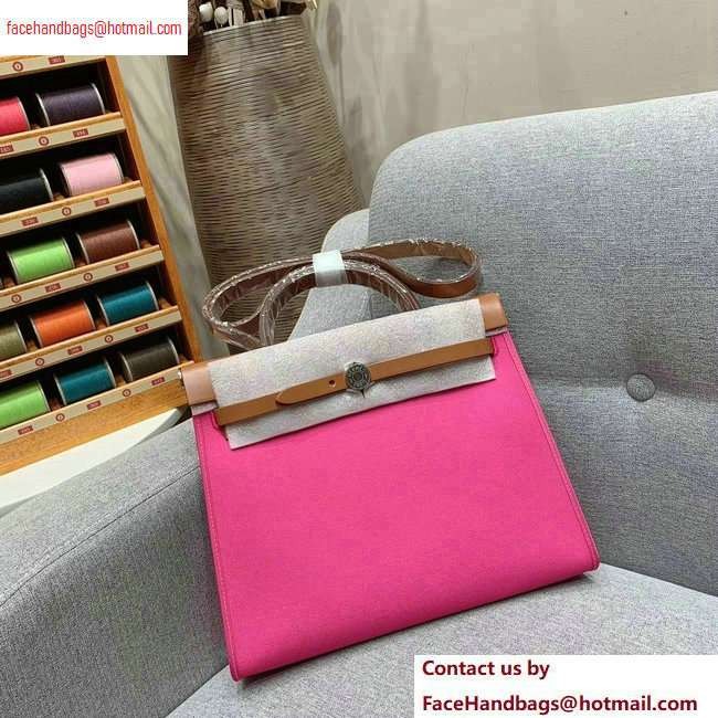 Hermes Herbag Zip 31 Bag in Original Quality Brown/Fuchsia