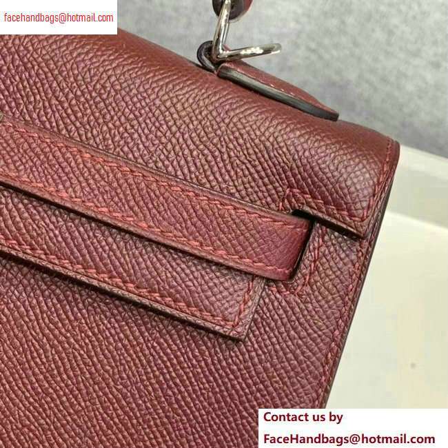 Hermes Kelly 25cm Bag in Original Epsom Leather Burgundy