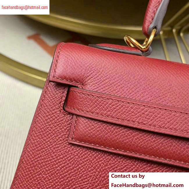 Hermes Kelly 25cm Bag in Original Epsom Leather Dark Red