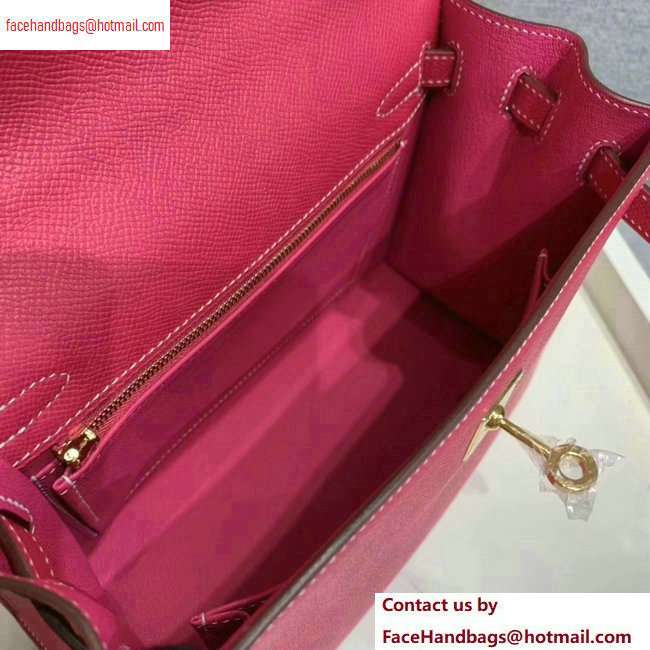 Hermes Kelly 25cm Bag in Original Epsom Leather Fuchsia