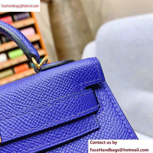 Hermes Mini Kelly II Bag in Original Epsom Leather Blue