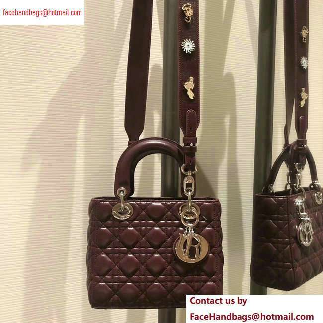 Lady Dior My ABCDior Bag in Cannage with Badges burgundy 2020