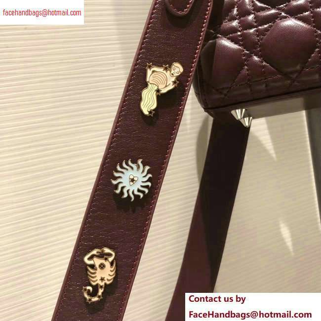 Lady Dior My ABCDior Bag in Cannage with Badges burgundy 2020