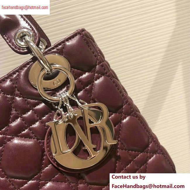 Lady Dior My ABCDior Bag in Cannage with Badges burgundy 2020