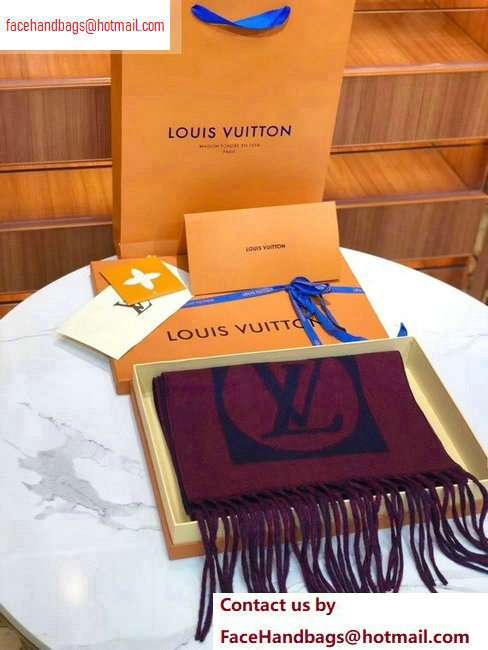 Louis Vuitton Cardiff Scarf 194x30cm Dark Red