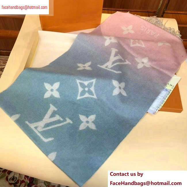 Louis Vuitton Reykjavik Scarf 185x45cm M70868 Gradient Bleu Rose