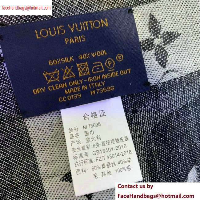 Louis Vuitton Studdy Denim Monogram Shawl Scarf 140x140cm Gray 2020