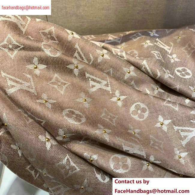 Louis Vuitton Studdy Denim Monogram Shawl Scarf 140x140cm M73699 Beige 2020