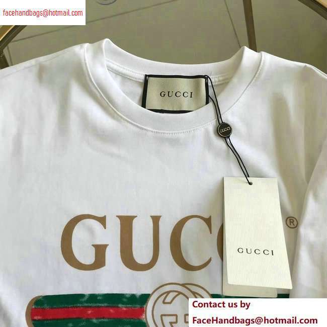 gucci Oversize T-shirt with Gucci logo white