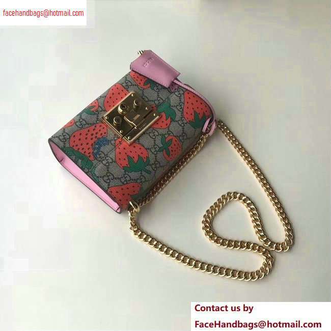 gucci Padlock GG Strawberry small shoulder bag 409487