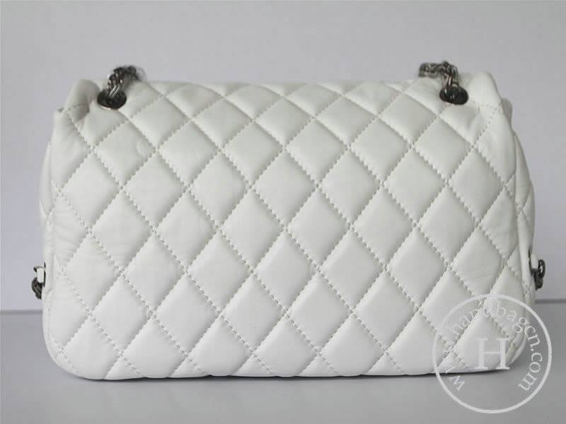 Chanel 47048 Replica Handbag White Lambskin Leather With Silver Hardware