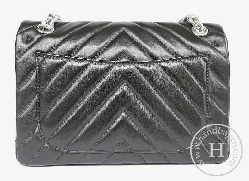 Chanel 48183 Replica Handbag Black Lambskin Leather With Silver Hardware